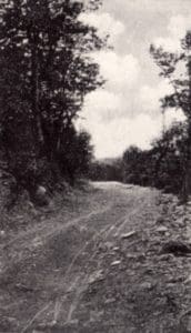 A portion of the Crest of the Blue Ridge Highway near Altapass in 1914. Today this is the only section of the Blue Ridge Parkway that follows the original route of the Crest of the Blue Ridge Highway.