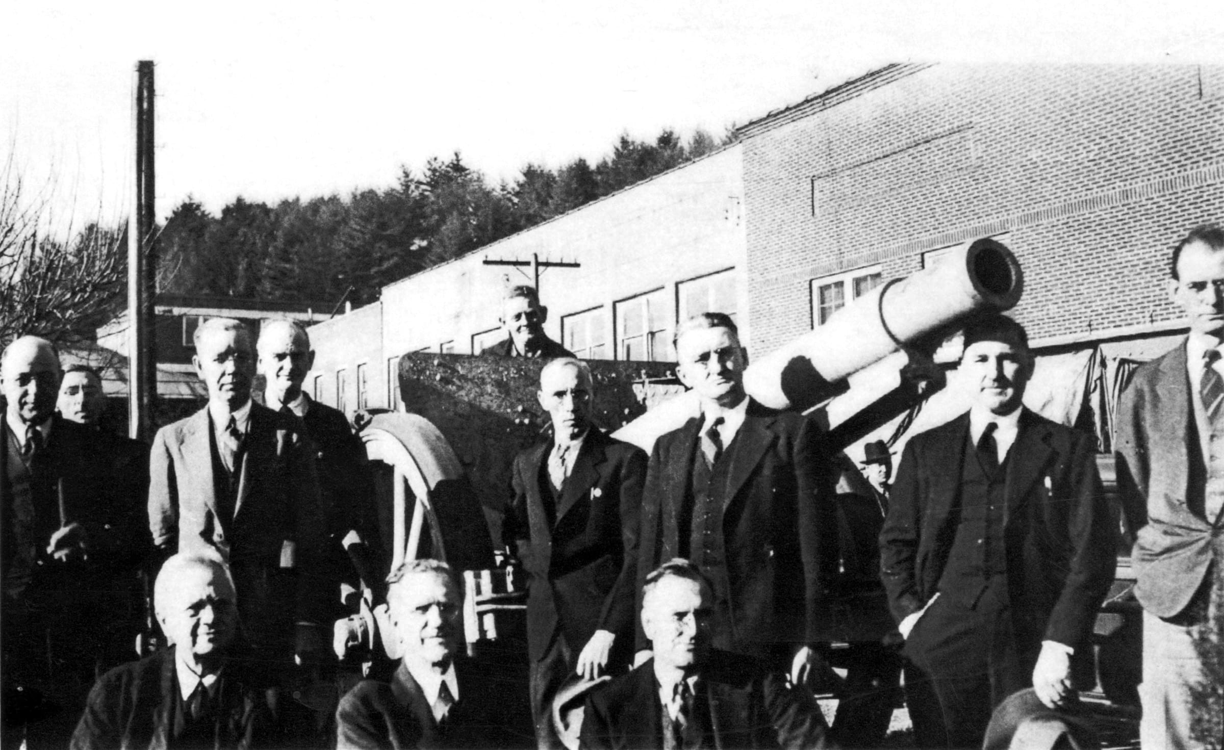 World War 1 Cannon sat beside the Spruce Pine Depot