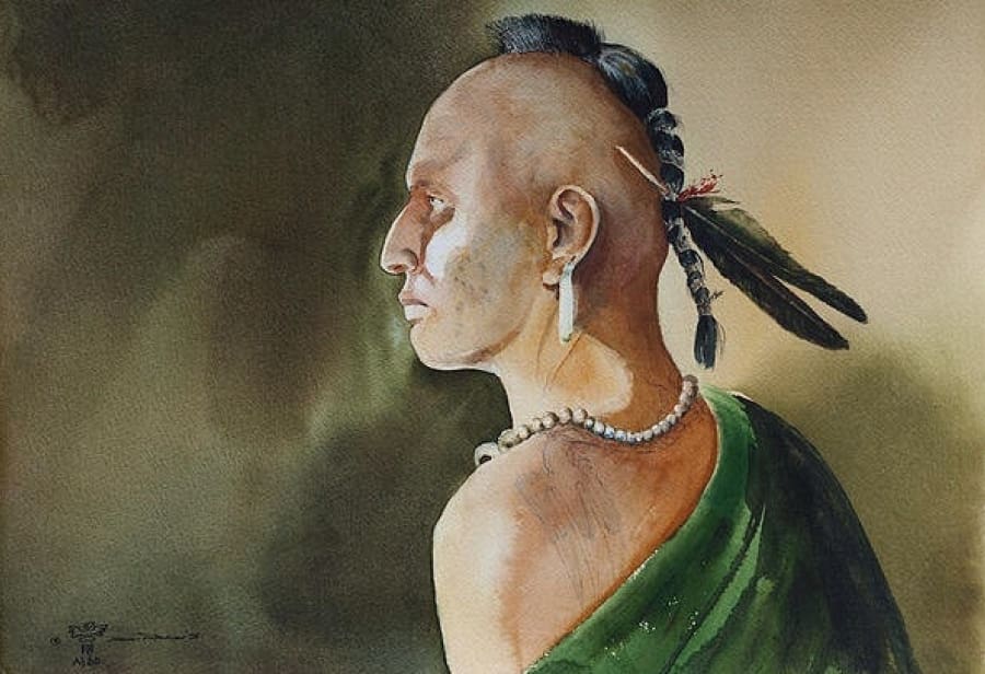 Painting of a Native American Warrior
