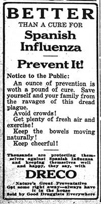 Dreco Laxative Ad from 1918